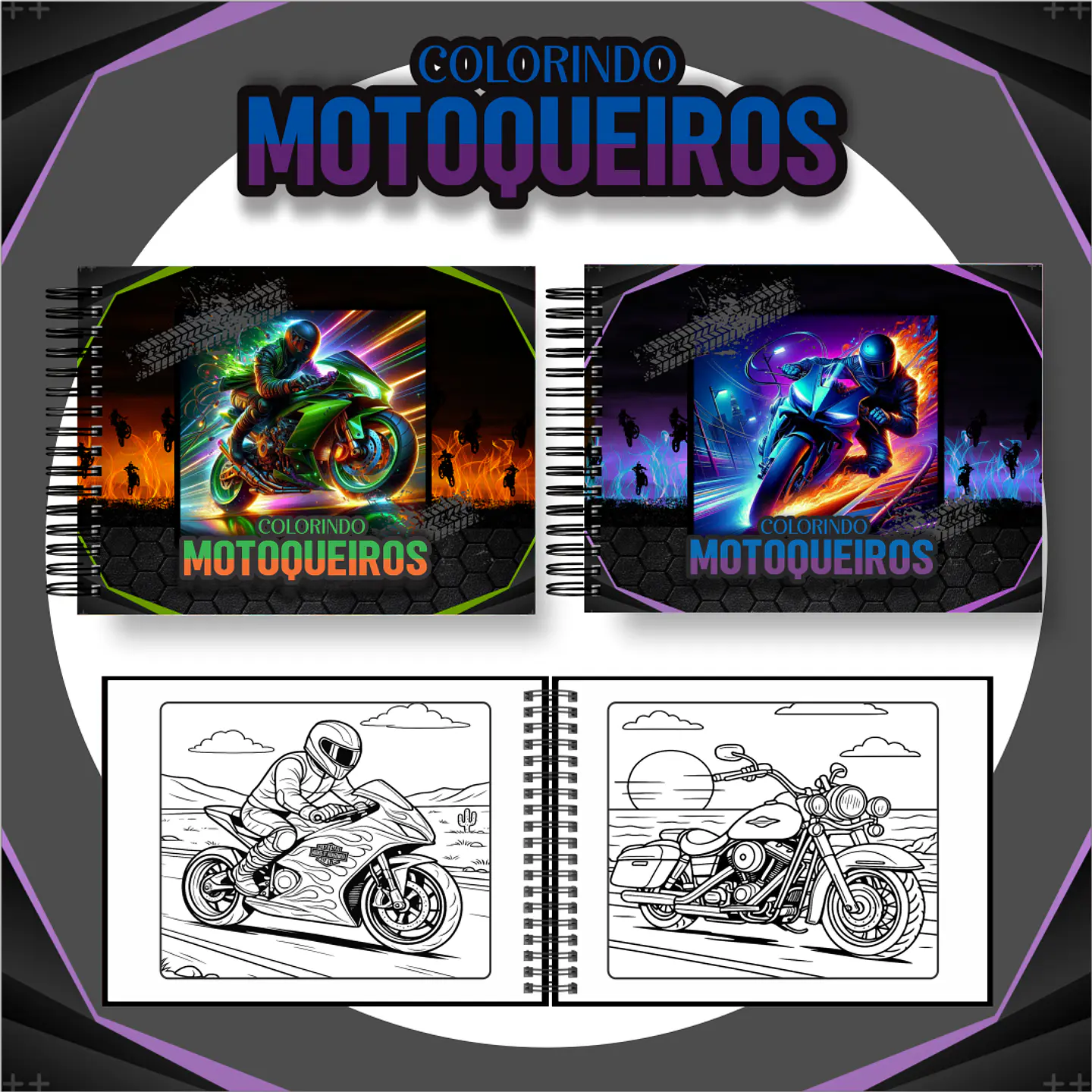 Arquivo livro de colorir Motoqueiros - PAMELLA 1