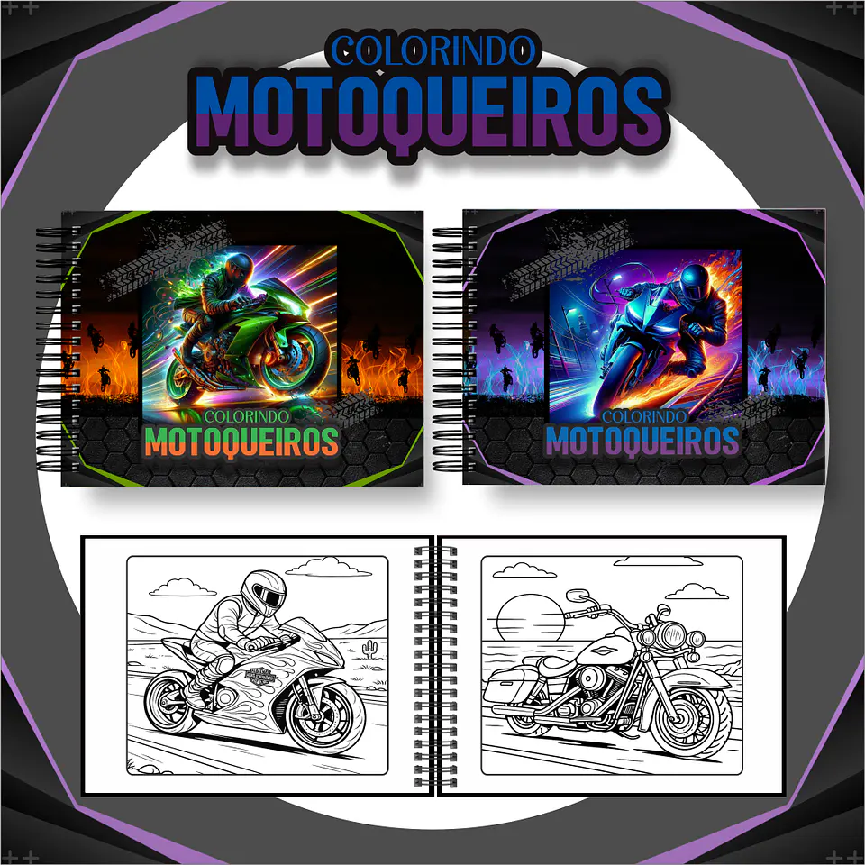 Arquivo livro de colorir Motoqueiros - PAMELLA 1