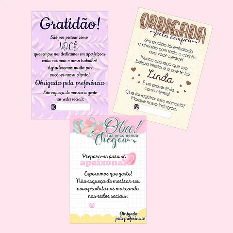 Arquivo Cartão de Agradecimento Cliente - Dhama