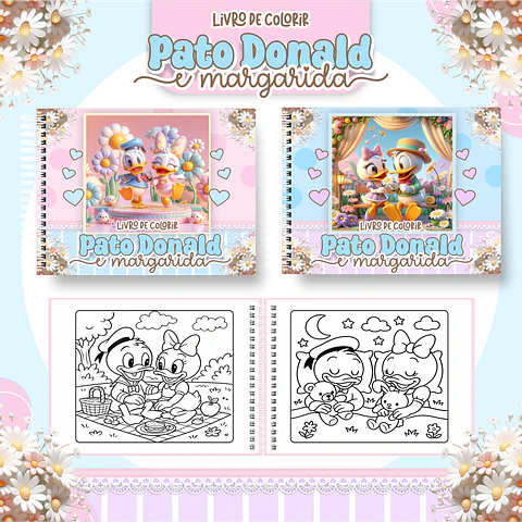Arquivo livro de colorir Pato Donald e Margarida - PAMELLA