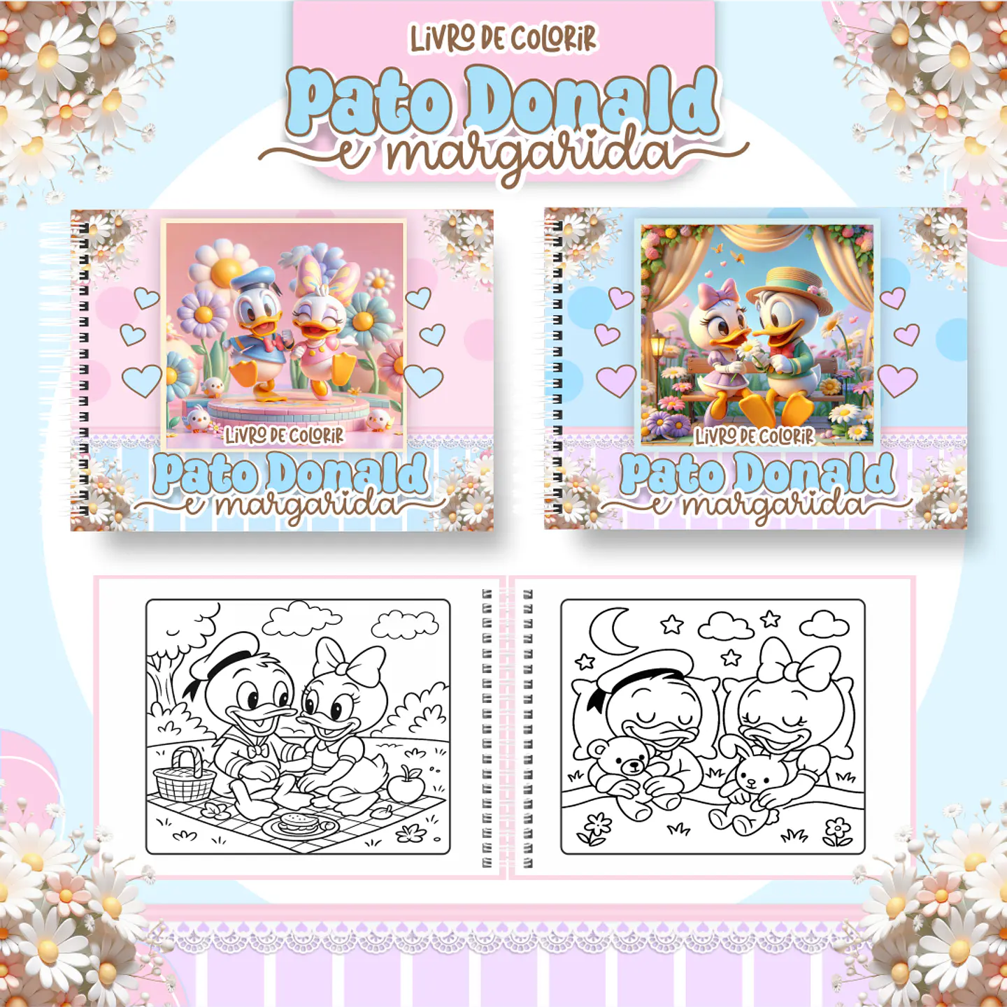 Arquivo livro de colorir Pato Donald e Margarida - PAMELLA 1