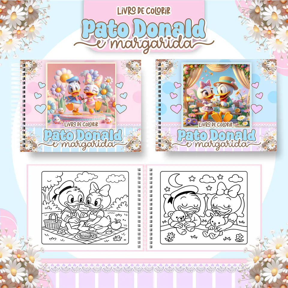 Arquivo livro de colorir Pato Donald e Margarida - PAMELLA 1