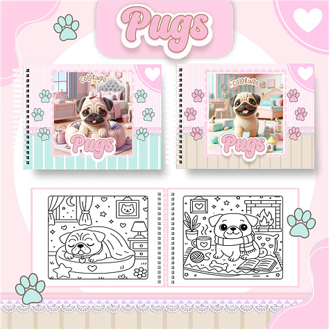 Arquivo livro de colorir Pug - PAMELLA