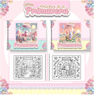 Arquivo livro de colorir Potinhios de primavera - PAMELLA