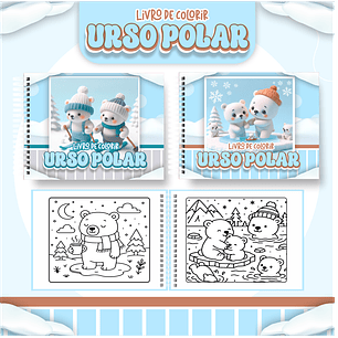 Arquivo livro de colorir Urso polar - PAMELLA