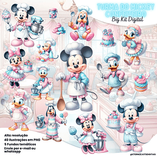 Kit Digital Turma do Mickey Confeiteiro - Eternize
