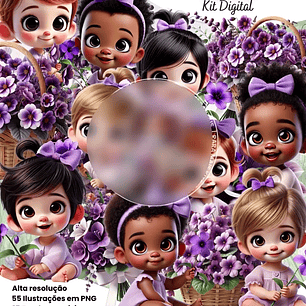 Kit Digital Violeta com Mascotes - Eternize