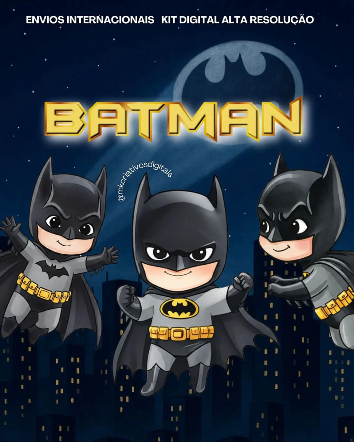 Kit Digital Batman Aquarela - MK 1