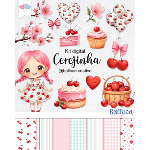 Kit Digital Cerejinha - Balloon