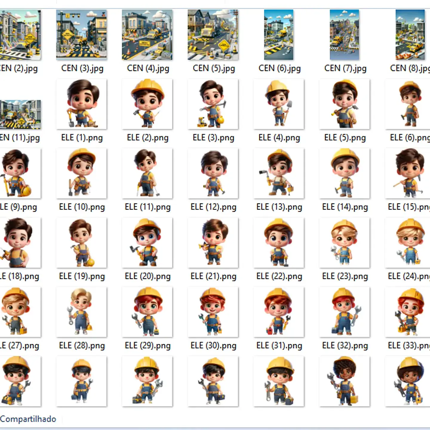 kit Digital Construtor com Mascotes 3D - Fanddy 3