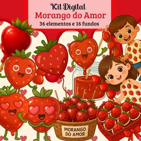 Kit Digital Morango do Amor