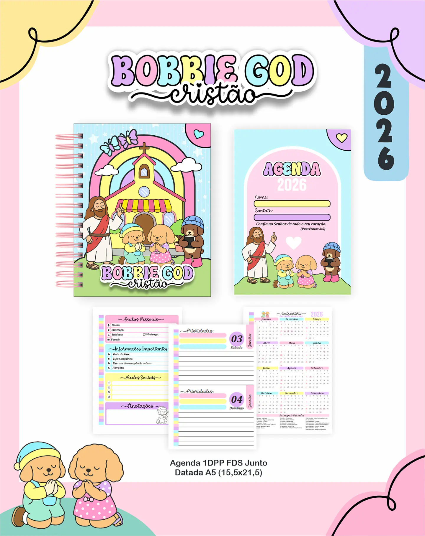 Arquivo Combo Escolar Bobbie God Cristão Menina - PAMELLA 3