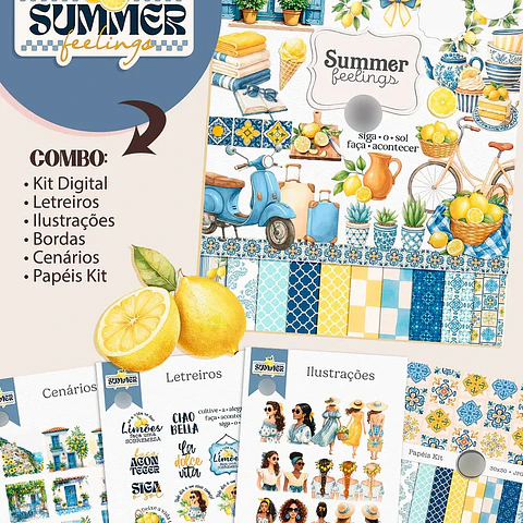 Kit Digital Summer Feelings - Combo Ilustrações