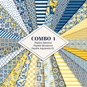 Kit Digital Summer Feelings Combo Papéis 01 - Tita