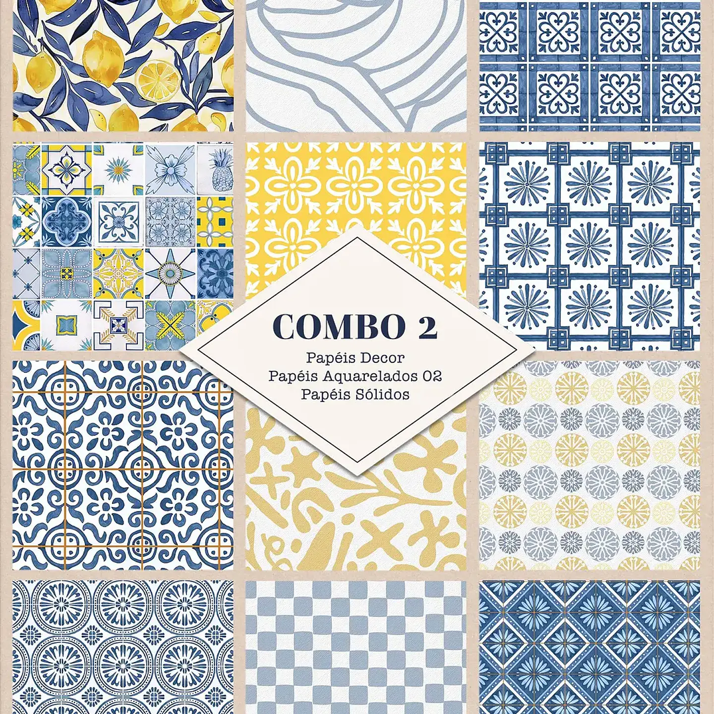 Kit Digital Summer Feelings Combo Papéis 02 - 2