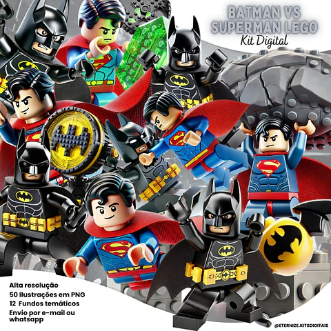 Kit Digital Batman VS Superman Lego - Eternize
