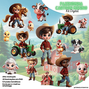 Kit Digital Fazendinha Menino - Eternize