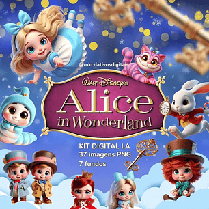 Kit Digital Alice no País das Maravilhas 3D - MK