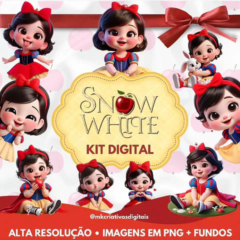 Kit Digital Branca de Neve Baby - MK