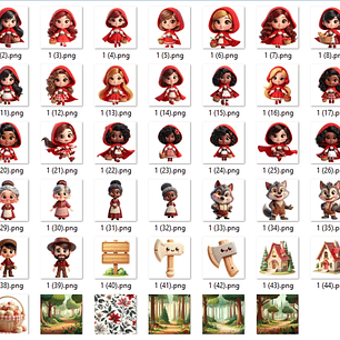 Kit Digital Chapeuzinho Vermelho 3D - MK