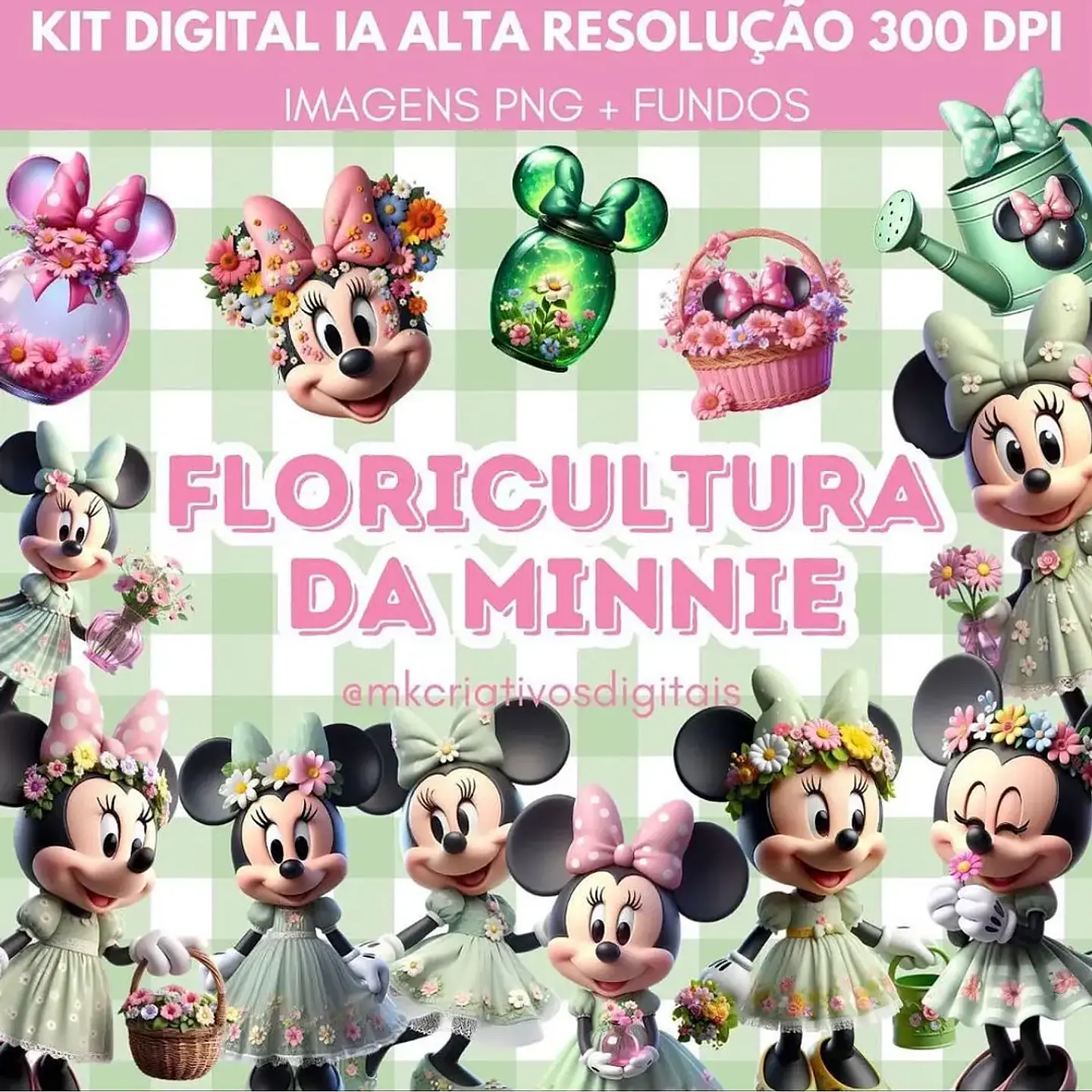 Kit Digital Floricultura da Minnie - MK 1