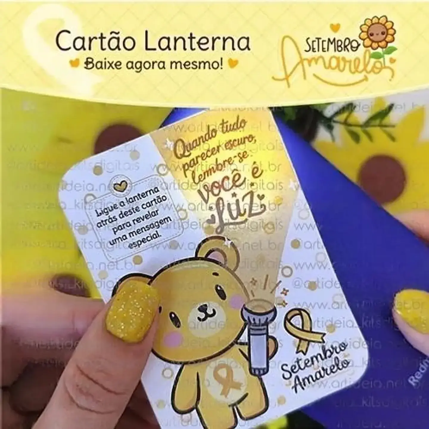 Arquivo Setembro Amarelo Cartão Lanterna - Art Ideia 1