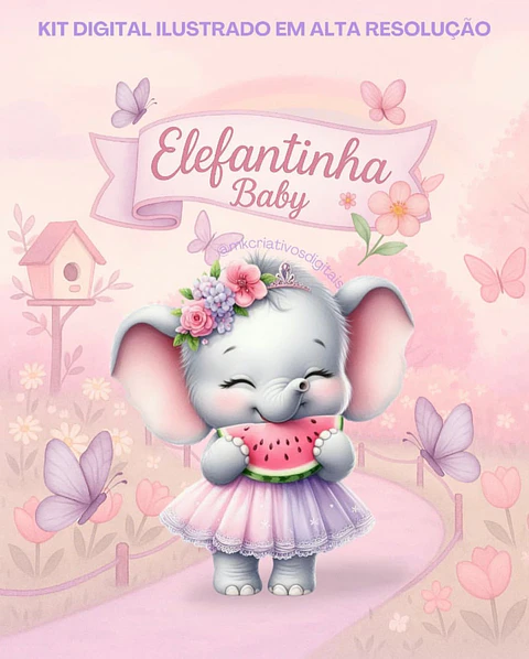 Kit Digital Elefantinha Baby - MK
