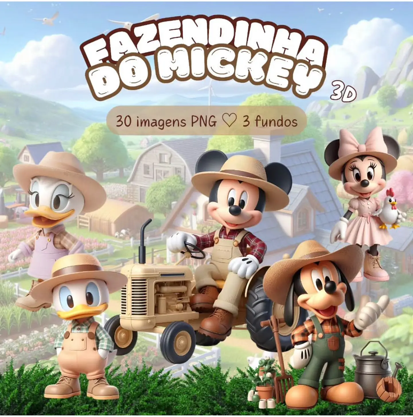 Kit Digital Fazendinha do Mickey 3D- MK 1