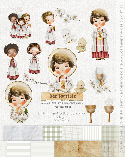 Kit Digital São Tarcísio - Carinas Paper