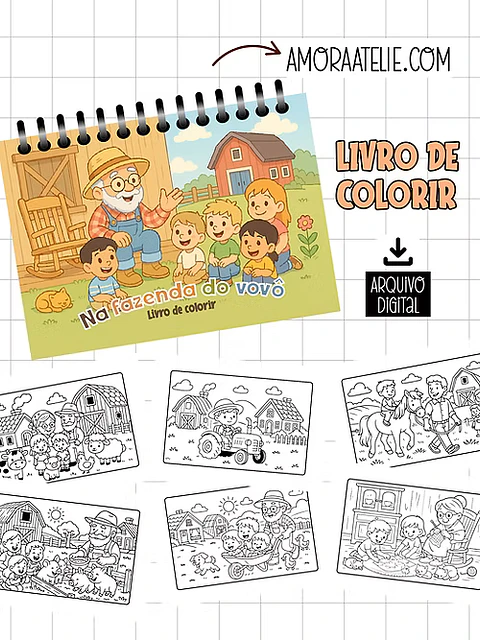 Arquivo Livro de Colorir Na Fazenda do Vovô - Amora Ateliê