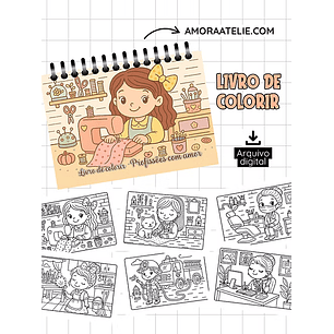 Arquivo Livro de Colorir Profissões com Amor - Amora Ateliê