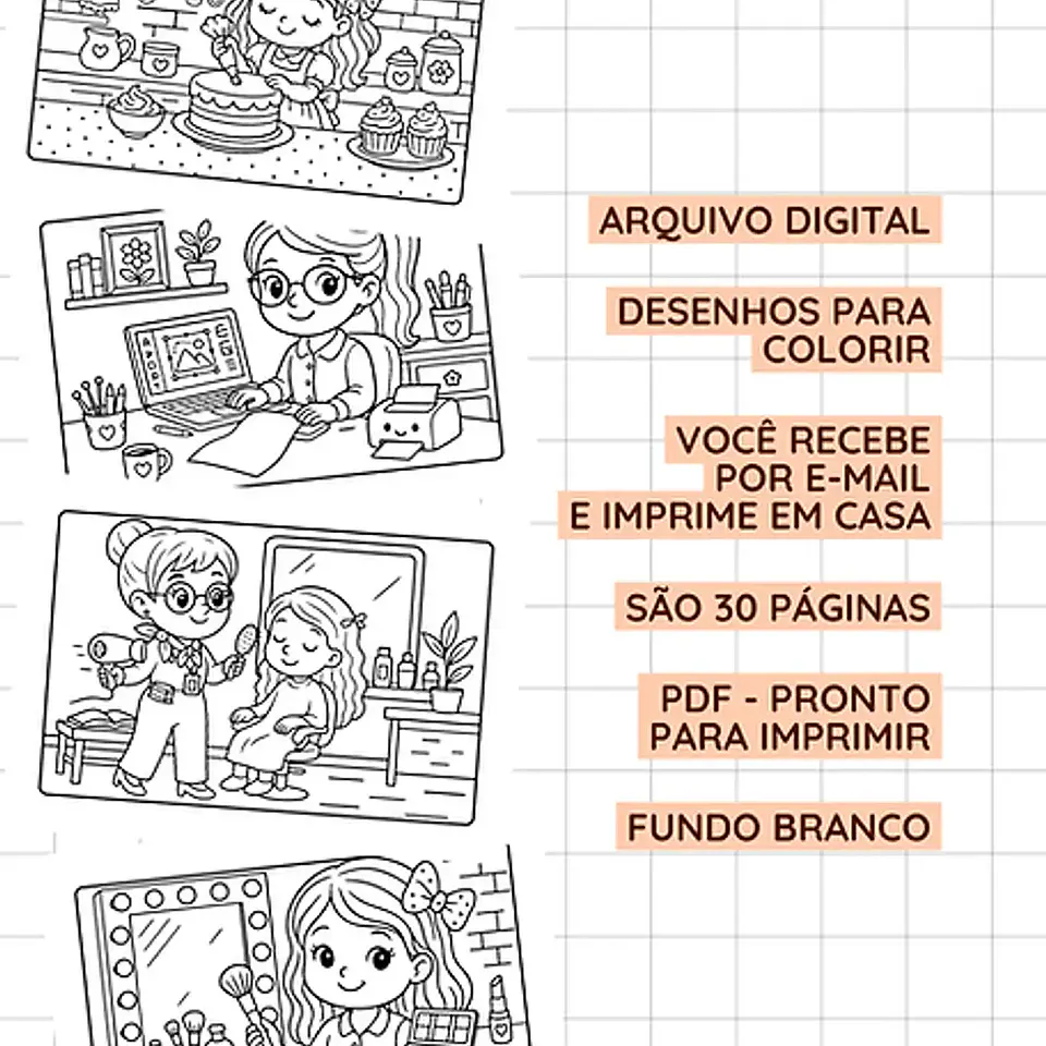 Arquivo Livro de Colorir Profissões com Amor - Amora Ateliê 2
