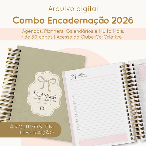 Arquivo Combo Encadernação 2026 - Papel Sorriso