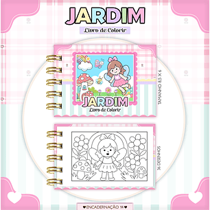 Arquivo Mini Livrinho de Colorir Jardim - Lina
