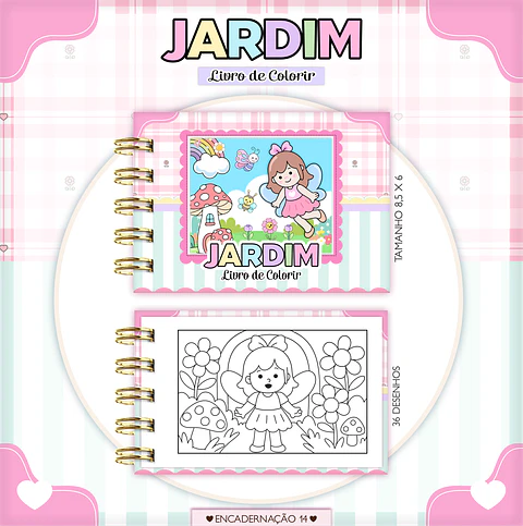 Arquivo Mini Livrinho de Colorir Jardim - Lina