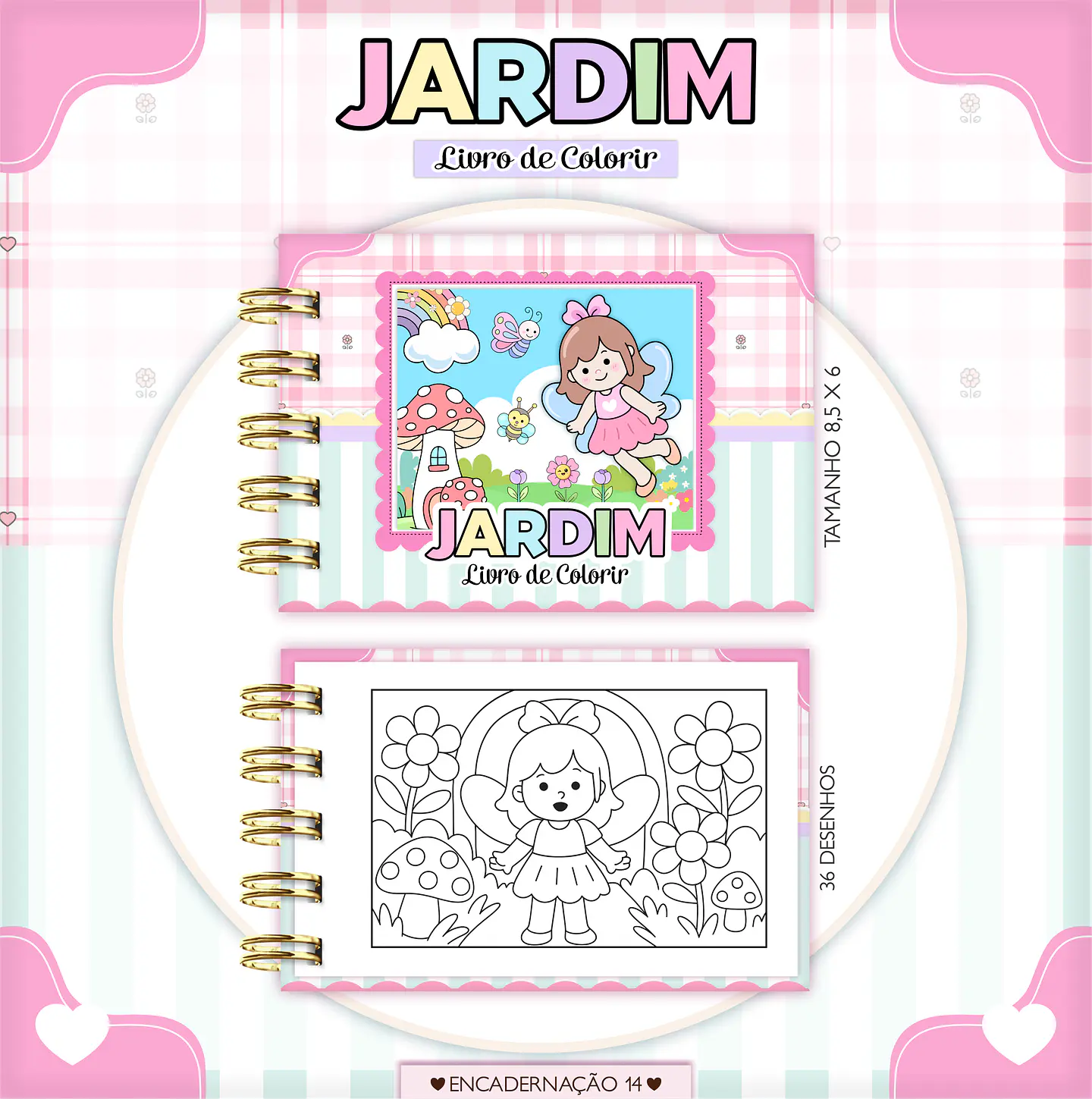 Arquivo Mini Livrinho de Colorir Jardim - Lina 1