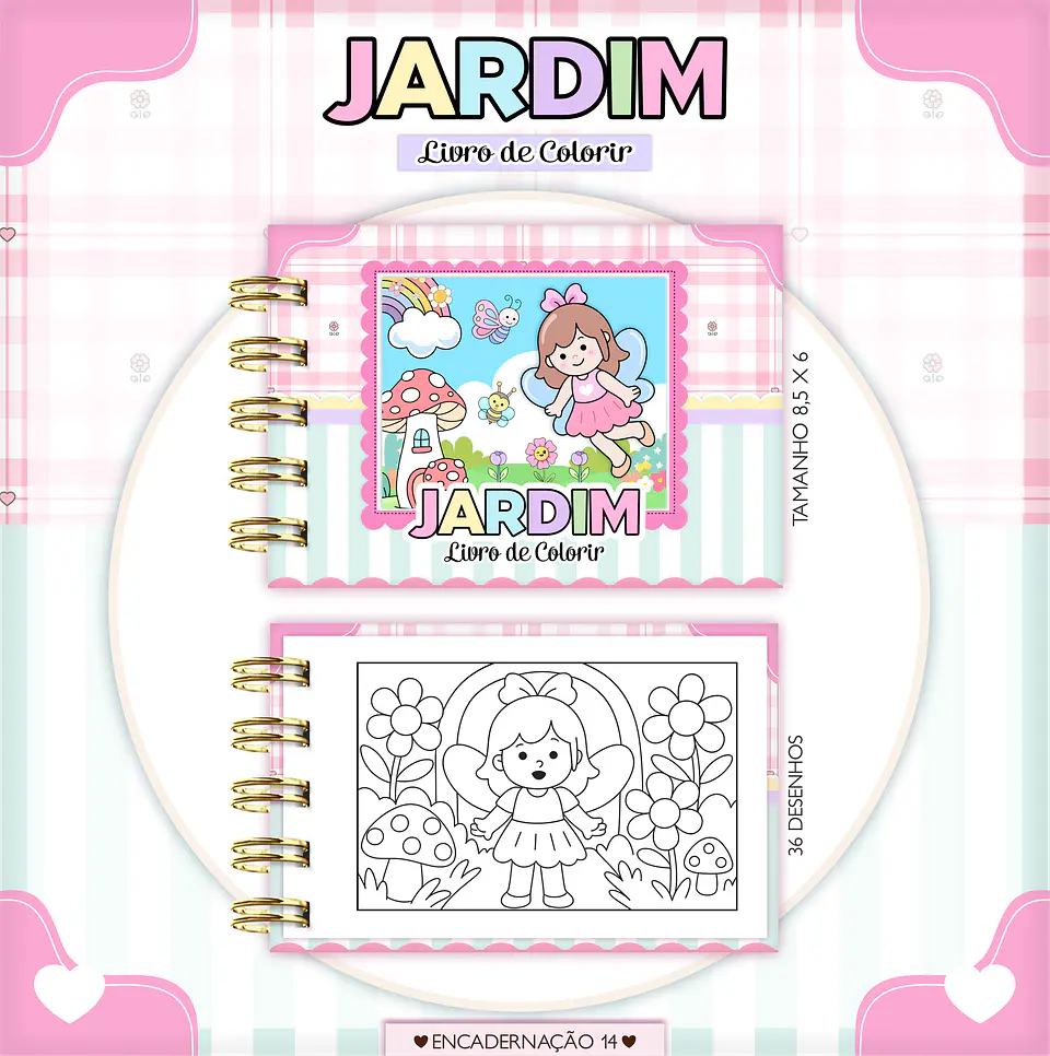 Arquivo Mini Livrinho de Colorir Jardim - Lina 1