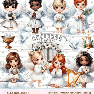 Kit Digital Anjinhos de Batismo - Que Fofura Clube