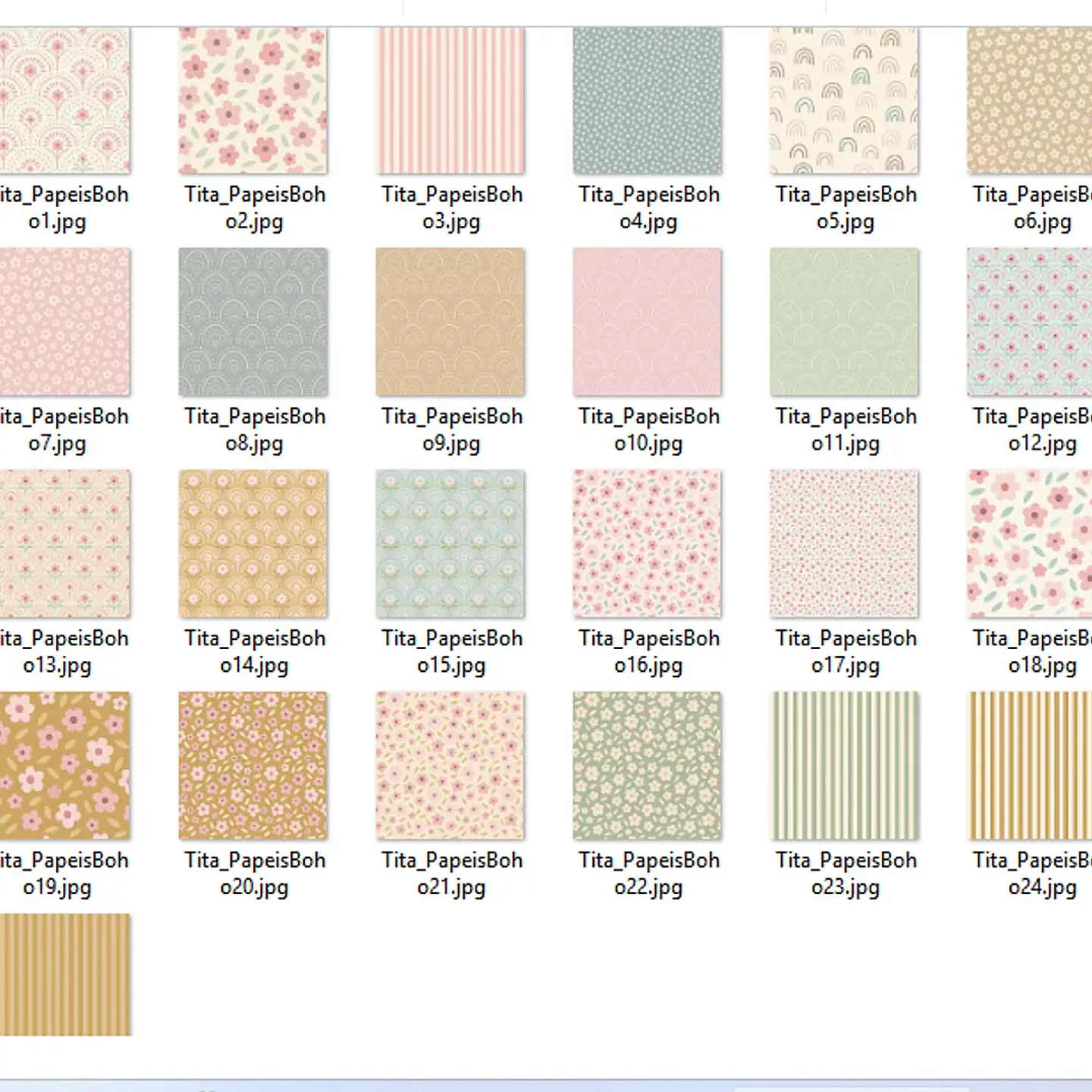 Kit Digital Papéis Boho - Tita 2