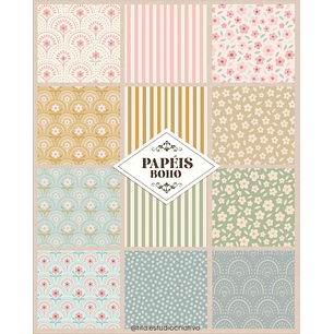 Kit Digital Papéis Boho - Tita