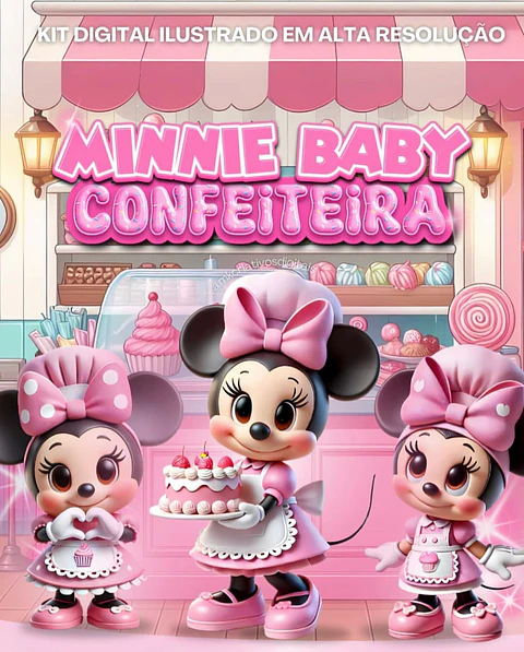 Kit Digital Minnie Confeiteira Baby - MK