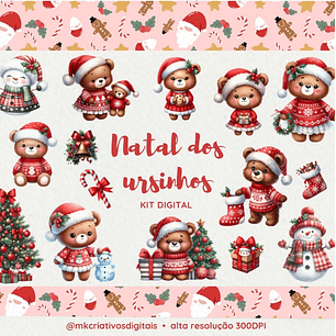 Kit Digital Natal dos ursinhos - MK