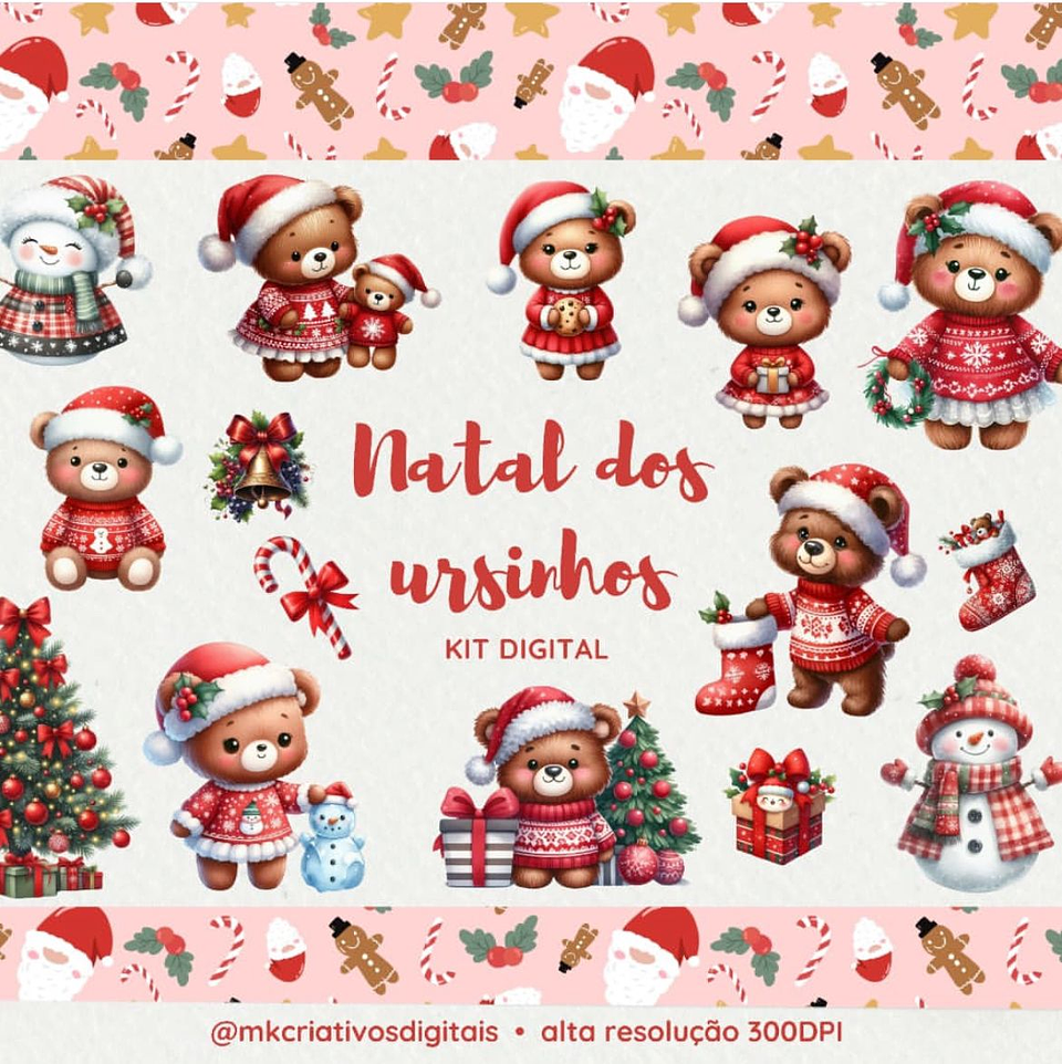 Kit Digital Natal dos ursinhos - MK 1