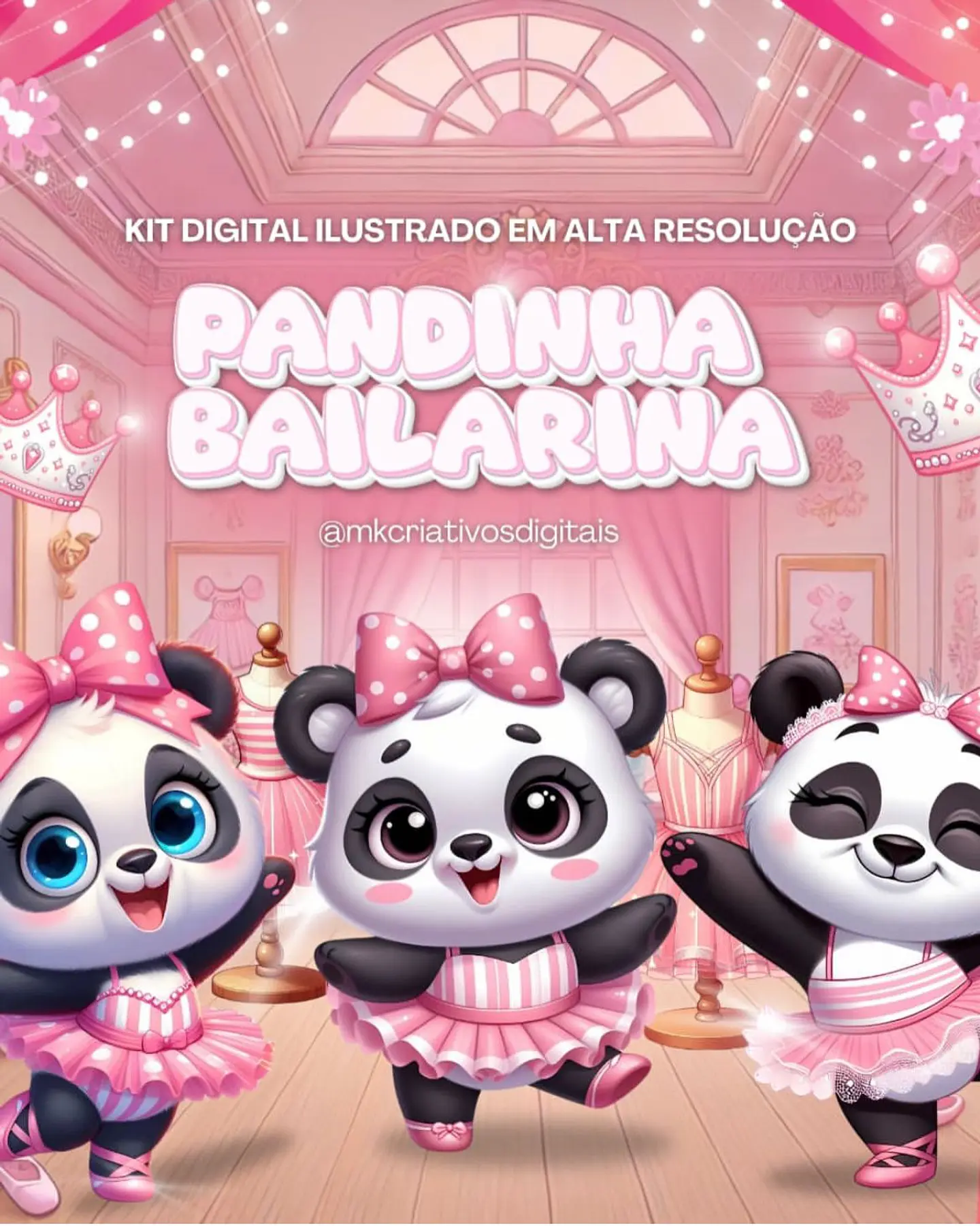 Kit Digital Pandinha bailarina - MK 1