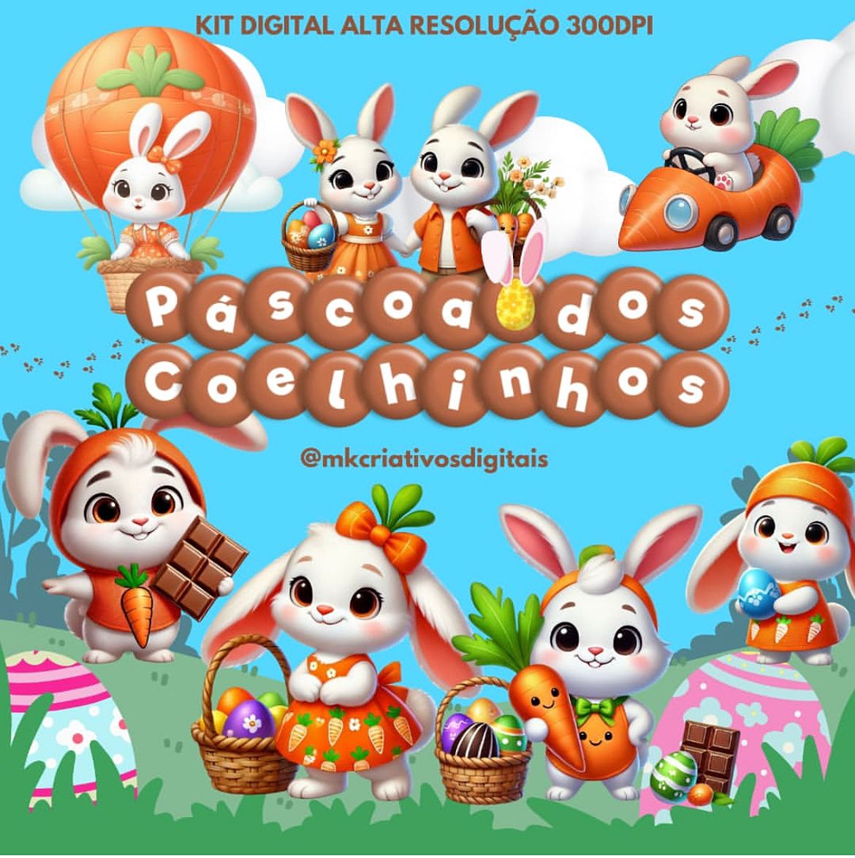 Kit Digital Páscoa dos Coelhinhos - MK 1