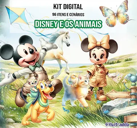 Kit Digital Disney e os Animais - Ilustradeb