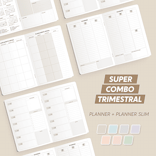 Arquivo Super Combo Planner Trimestral e Slim Brochura - Nilmara