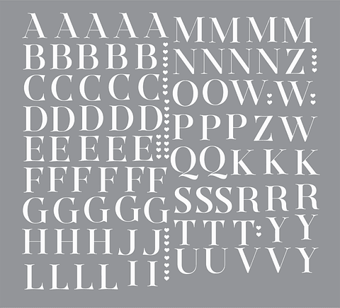 Arquivo Caneca DTF UV Alfabeto Branco Completo - Caneca Básica