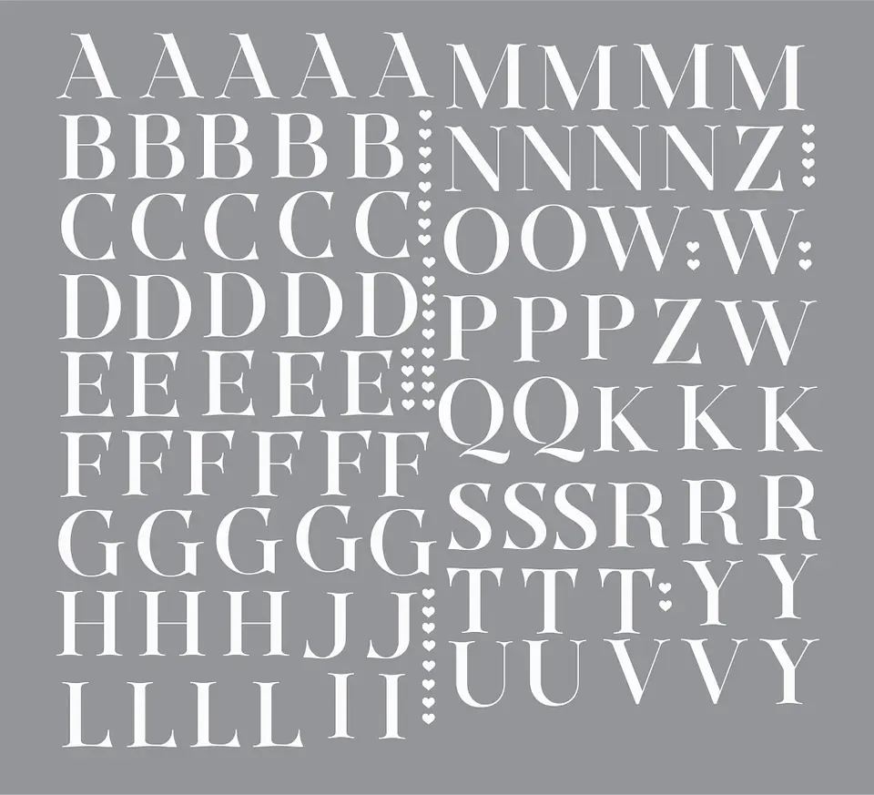 Arquivo Caneca DTF UV Alfabeto Branco Completo - Caneca Básica 1