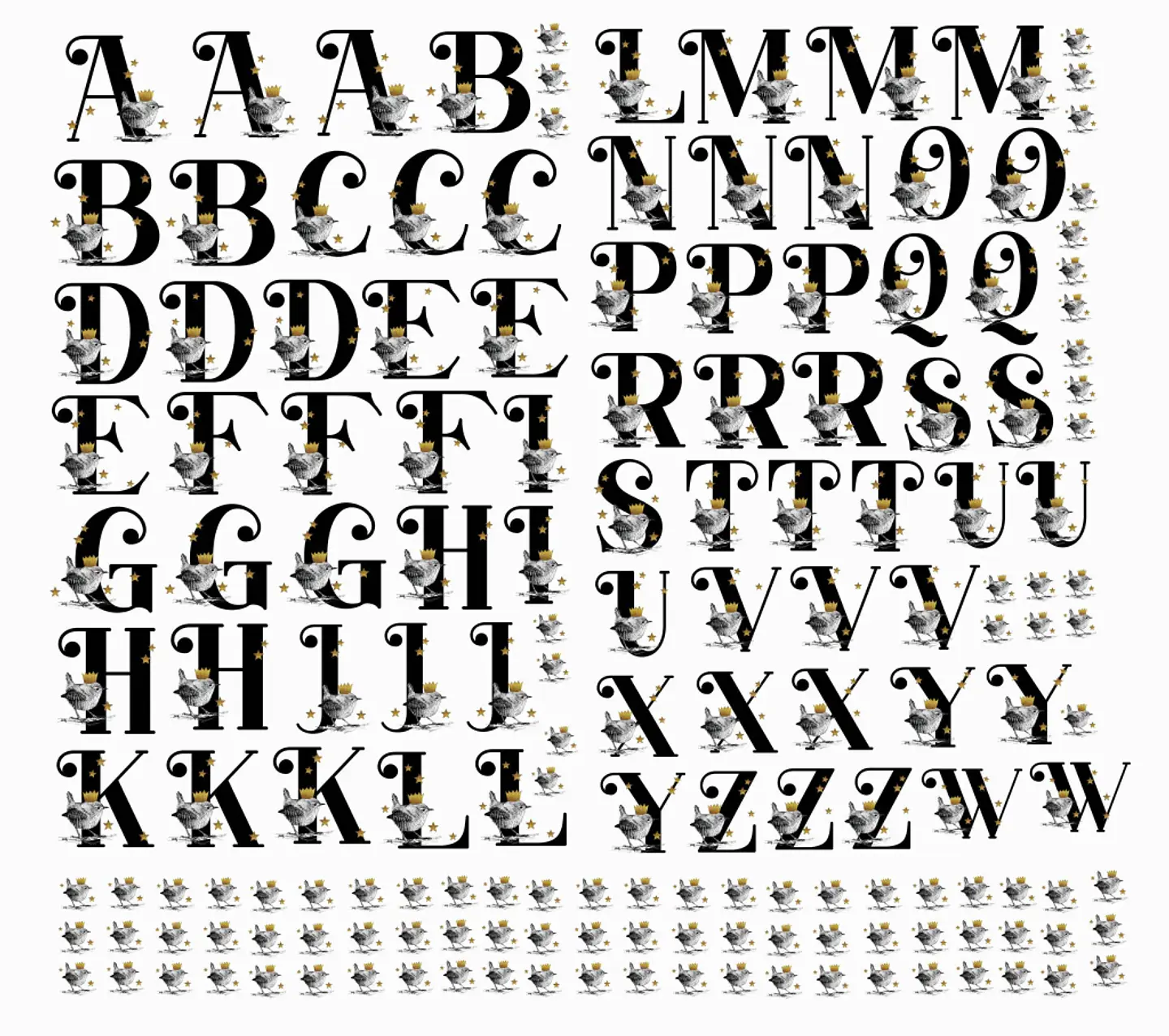 Arquivo Caneca DTF UV Alfabeto Pássaro - Caneca Básica 1